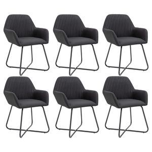 Juego de 6 Sillas de Comedor Negras de Poliéster y Acero con Recubrimiento en Polvo - Product Image 1