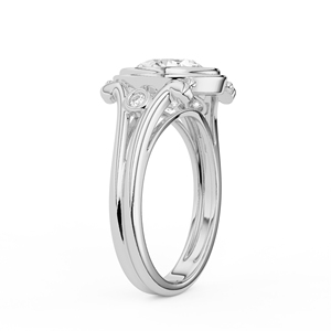 แหวนเพชรทรงกลมเจียระไนแบบบริลเลียนท์ 2.50 กะรัต ทอง 14K 18K เพชรเลี้ยงในห้องปฏิบัติการ ดีไซน์แหวนแยกส่วนแบบวินเทจ ประดับเพชรข้างแบบเบเซล แหวนแต่งงานแบบโซลิแทร์ เครื่องประดับ - Product Image 6