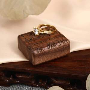 Artisan High Quality Wooden Resin <b>Ring</b> Box European Style Handcrafted <b>Engagement</b> <b>Ring</b> <b>Holder</b> for Couples - Product Image 4