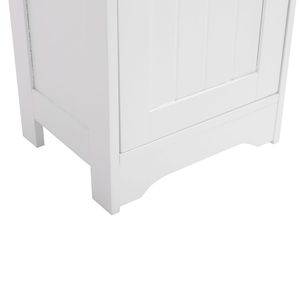 Mobile da Bagno Bianco YJ a Una Porta e Tre Ripiani, Design Moderno Europeo Salvaspazio in MDF e Legno con Metallo per Casa o Hotel - Product Image 3