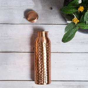 High Quality Classic Style Hammered Pure <b>Copper</b> Leak Proof Large Capacity Water Bottle OEM ODM Bulk Order Available - Product Image 2
