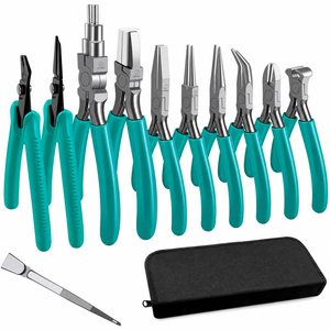 11 Piece Jewelry Pliers Set Stainless Steel Jewelry Making Tools <b>Kit</b> with Micro Pliers Tweezers and Storage Pouch for <b>DIY</b> Craft - Product Image 1