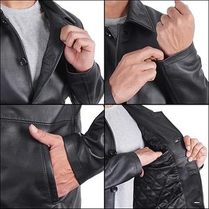 Veste universitaire en cuir véritable personnalisée en gros, veste d'hiver pour homme, veste bomber - Product Image 5