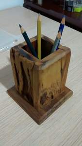 Portalápices de Madera Natural Sólida de Alta Calidad, Ecológico, Hecho a Mano, Diseño Moderno, Duradero, Organizador de Escritorio, Decoración de Oficina - Product Image 4