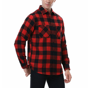 Camisas de franela cálidas y cómodas para hombre, con diseño clásico a cuadros, manga larga, con botones, para el trabajo, uso casual y al aire libre. - Product Image 3