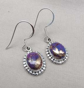 Pendientes Religiosos de Turquesa Púrpura Chapados en Oro, Plata de Ley 925 para Mujer, Aniversario, Fiesta, Venta al por Mayor, OEM - Product Image 5