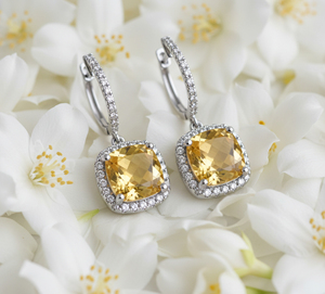 Pendientes de Lujo para Mujer, Chapados en Oro de 18k, Plata 925, con Citrino y Moissanita de Corte Brillante, Engaste de Garra, Regalo para Boda o Fiesta, Tanya - Product Image 4