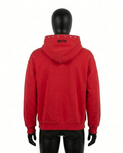 Sudadera con capucha personalizada Y2K Streetwear con cremallera y pedrería para hombre, estilo vintage lavado, oversize, con efecto ácido, 100% algodón, para invierno - Product Image 5