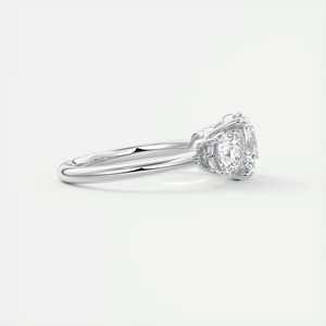 Anillo de compromiso Luxe Selene con tres piedras y diamantes redondos cultivados en laboratorio de 2.75 quilates en oro blanco de 14k - Product Image 4