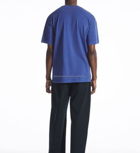 O-Neck 100% Cotton <b>Men's</b> Summer T-<b>Shirt</b> Custom Logo Printing <b>Black</b> Solid Oversized Jersey 260 Grams <b>Short</b> <b>Sleeve</b> Acid Wash - Product Image 3