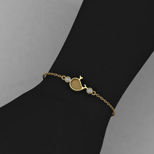 Base de bracelet en argent 925 de haute qualité, plaqué or 14 carats, en forme de dauphin, avec sertissage vierge pour zircon cubique, pour remplissage de résine, composants de bijoux DIY - Product Image 5