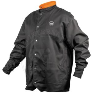Chaqueta de Trabajo Negra Anti-Calor, Corte Regular, para Uso en Fábrica y Taller, 9oz NFPA2112, Retardante de Llama, Soldada, CAT2, Resistente al Fuego, Nivel FR - Product Image 1