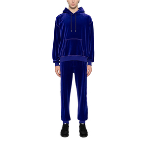Sweat-shirt à capuche en velours pour homme, style décontracté, avec poches kangourou, en velours uni, pour la saison hivernale - Product Image 4