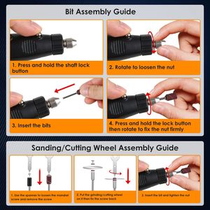 Set di Utensili Elettrici Rotanti con Cavo da 186 Pezzi, Mini Levigatrice Elettrica, Penna per Levigatura, Piccolo Trapano con 5 Velocità, Incisore a Sabbia - Product Image 6