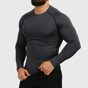 Rashguard à manches longues pour hommes BJJ Jiu Jitsu, protection UV et t-shirt de compression respirant de qualité supérieure pour l'entraînement MMA - Product Image 1