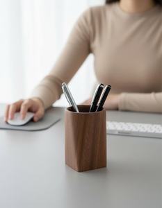 Custom Wooden Pen <b>Holder</b> with Natural Finish Desk Organizer - Product Image 3