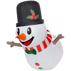 Pupazzo di neve gonfiabile di 90 cm con luci LED per decorazioni natalizie da esterno - Product Image 1