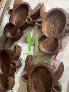 Bol à pâte de vache en bois fait à la main Bol à pâte en bois pour la fabrication de bougies Bol à pâte marron vintage de HNH Craft - Product Image 4