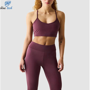 Women Workout Clothes Set Orange Seamless Activewear Yoga Suit Sports <b>Bra</b> and Fitness Leggings OEM ODM Wholesale Supplier - Product Image 2