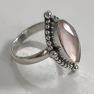 Rose <b>Quartz</b> Marquise 925 Sterling Silver Jewelry gift for her <b>Ring</b> bezel setting Handmade Rose <b>Quartz</b> Jewelry - Product Image 4