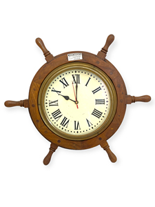 18 Inch Nautical Ship Wheel Wall <b>Clock</b> | Wooden Marine Style Wall <b>Clock</b> for Home, Hotel & Office Decor | Wholesale Supply - Product Image 6