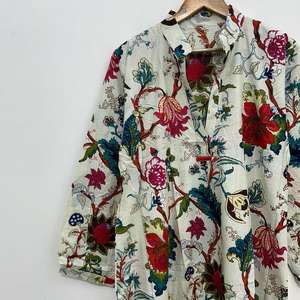 Vestido Kurti de Algodón con Estampado Floral Rosa Hecho a Mano, Ropa Informal Estilo Boho - Product Image 4