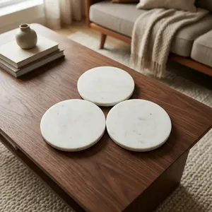 Trending Luxury Marble <b>Coasters</b> Set Natural Stone Waterproof Eco Friendly <b>Drink</b> <b>Coasters</b> for Indoor Home Villa and Hotel - Product Image 6