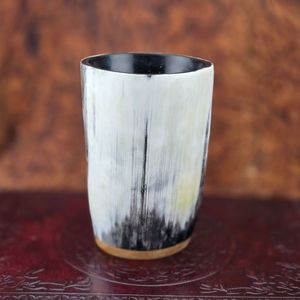 Precio de fábrica Taza de cuerno de búfalo ecológica Acabado natural Taza vikinga lavable reutilizable para beber bebida de vidrio - Product Image 2