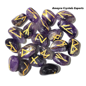 Ensemble de runes spirituelles en améthyste, ensembles de runes naturels, vente en gros de cristaux d'agate, acheter en ligne chez Amayra Crystals Exports India - Product Image 1