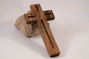 Mango de madera bíblica decoración de la pared del hogar escultura de pared cruzada tallada para la decoración del hogar de Falak World Export - Product Image 2