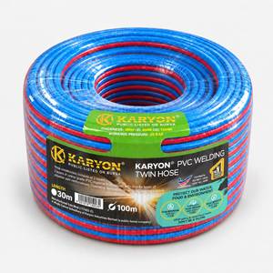 KARYON PVC Twin Welding Hose 6mm Flexible Reinforced Dual Channels Durable 30m/100m Length Gas <b>Line</b> Oxygen Acetylene Metal - Product Image 2