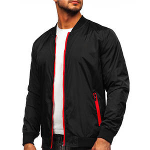 Solid Color <b>Men</b> Bomber <b>Jacket</b> Premium Quality <b>Light</b> Weight Full Zipper Durable Fabric Bomber <b>Jacket</b> - Product Image 4