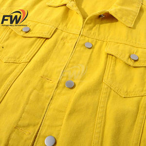 Chaqueta vaquera corta de marca personalizada para mujer, muy vendida / Chaquetas vaqueras transpirables informales de moda con logotipo personalizado para mujer en venta - Product Image 4