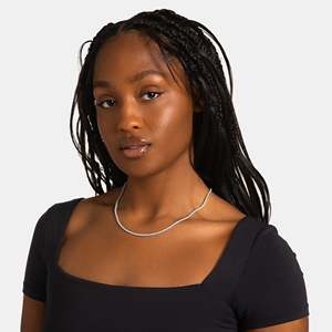 Luxury Women's 925 <b>Silver</b> Rhodium Plated <b>Choker</b> Necklace Channel Setting Brilliant Cut Tennis Chain Hiphop - Product Image 3