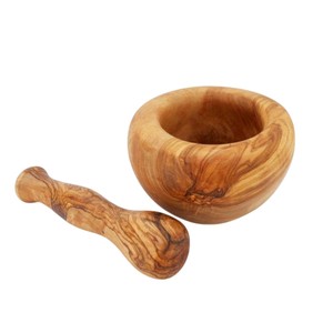 Handcrafted Wooden Mortar and Pestle Set Unique Natural Grain <b>Herb</b> and Spice <b>Grinder</b> for Kitchen Eco-Friendly Garlic Smasher - Product Image 2