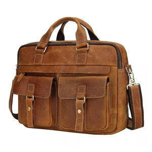 Bolso Casual para Portátil de Cuero Genuino de Primera Calidad con Gran Capacidad y Correa Cruzada para Profesionales - Product Image 1