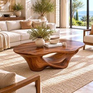 Table basse en bois solide avec la taille adaptée aux besoins du client par conception unique avec le bas quantité minimale de commande table de décor de meubles à la maison-fournisseur du Vietnam - Product Image 4