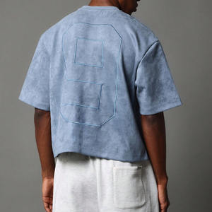 เสื้อยืดทรงบ็อกซ์ฟิต ผ้าคอตตอน 100% หนัก 260 GSM คุณภาพสูง พิมพ์โลโก้ตามสั่ง ทรงโอเวอร์ไซส์ ไหล่ตก แบบครอป สำหรับผู้ชาย - Product Image 2