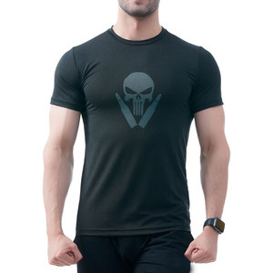 Men's Slim Fit Quick Dry Short Sleeve T-Shirt With <b>Skull</b> Pattern O-Neck Sporty Knitted Polyester Workout <b>Top</b> - Product Image 2