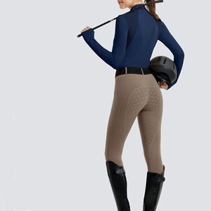 OEM High Quality Women's Equestrian <b>Shirts</b> Full Sleeve Horse Riding Base Layer Show <b>Shirt</b> Tops Polyester Cotton Customizable - Product Image 5
