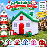 Cabane gonflable commerciale de Noël pour photomaton, décoration de maison de Père Noël, boutique pop-up gonflable pour la décoration des fêtes