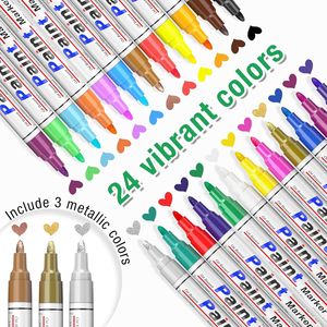 Set di 24 Pennarelli Artistici a Base d'Olio, Asciugatura Rapida e Impermeabili, per Metallo e Legno, Ideali per Dipingere Uova di Pasqua e Pietre - Product Image 1