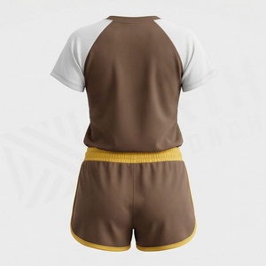 Women's <b>2</b> <b>Piece</b> Sporty <b>Set</b> Short Sleeve T Shirt And Above Knee Shorts Solid Color Breathable Knitted Spandex Polyester Casual - Product Image 2