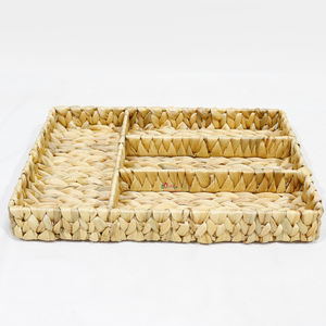 Plateaux de service en jacinthe d'eau tissée de haute qualité, organisateur décoratif de luxe pour la cuisine et le salon - Product Image 5