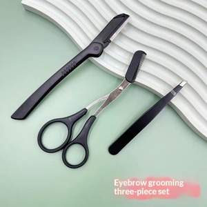 Juego de 3 piezas de kit de cejas para mujeres y hombres, juego de aseo de cejas de acero inoxidable que incluye peine y tijeras para el aseo de cejas - Product Image 4