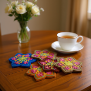 Sous-verres en feutre à motifs floraux élégants pour la maison ou le commerce – Vente en gros - Product Image 3