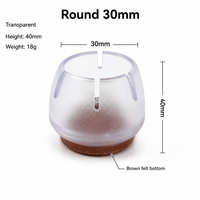 Couvre-pieds de table en PVC transparent, capuchons ronds pour pieds de chaise de 30 mm, protection du sol pour meubles