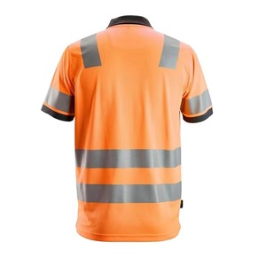 Polo de sécurité haute visibilité réfléchissant et respirant en polyester certifié CE pour ingénieurs de la construction avec logo personnalisable - Product Image 5