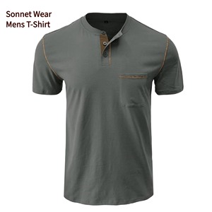 เสื้อยืดผู้ชายแบบมีกระเป๋า สวมใส่สบาย เนื้อผ้านุ่ม สีพื้น - Product Image 4