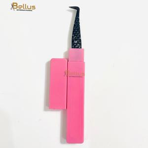 90 Degree Boot Volume Lash Tweezers Black Powder Coated Stainless Steel Precision Eyelash Extension <b>Tool</b> - Product Image 5